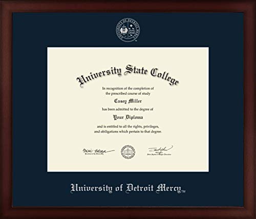 University of Detroit Mercy - Officially Licensed - Silver Embossed Diploma Frame - Document Size 11" x 8.5"