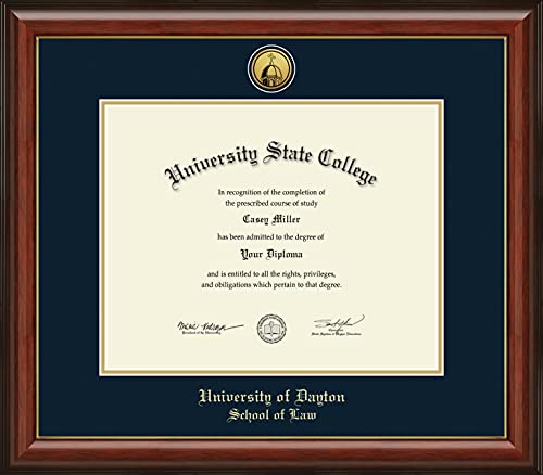 University of Dayton School of Law - Officially Licensed - Gold Medallion Diploma Frame - Document Size 15" x 12"