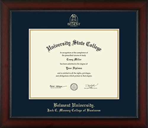 Belmont University Jack C. Massey College of Business - Officially Licensed - Gold Embossed Diploma Frame - Document Size 11" x 8.5"