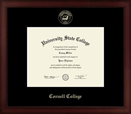 Cornell College - Officially Licensed - Gold Embossed Diploma Frame - Document Size 9" x 7"