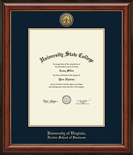 Framerly For University of Virginia Darden School of Business - Officially Licensed - Gold Medallion Diploma Frame - Document Size 17" x 22"