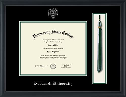 Roosevelt University - Officially Licensed - Silver Embossed Tassel Diploma Frame - Document Size 10" x 8"