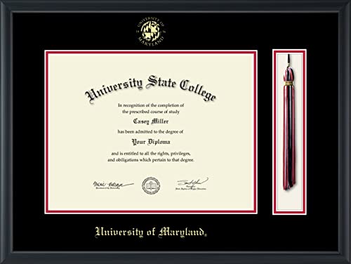 University of Maryland - Officially Licensed - Gold Embossed Tassel Diploma Frame - Document Size 17" x 13"