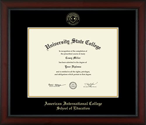 American International College School of Education - Officially Licensed - Gold Embossed Diploma Frame - Document Size 13" x 10"