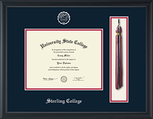 Sterling College - Officially Licensed - Silver Embossed Tassel Diploma Frame - Document Size 9" x 7"