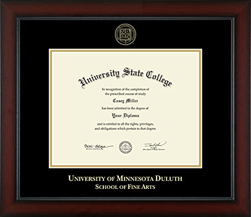 University of Minnesota Duluth School of Fine Arts - Officially Licensed - Gold Embossed Diploma Frame - Document Size 11" x 8.5"