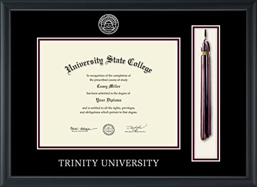 Trinity University - Officially Licensed - Silver Embossed Tassel Diploma Frame - Document Size 11" x 8.5"