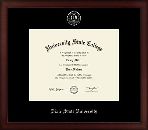 Dixie State University - Officially Licensed - Bachelor's - Silver Embossed Diploma Frame - Document Size 10" x 8"