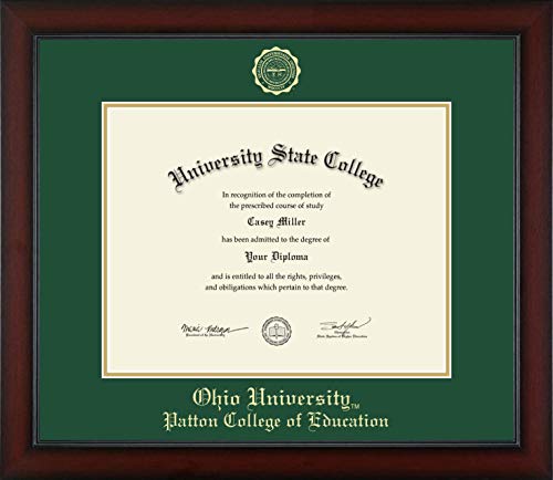 Ohio University Patton College of Education - Officially Licensed - Bachelor's/Master's - Gold Embossed Diploma Frame - Document Size 14" x 11"