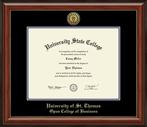 University of St. Thomas Opus College of Business - Officially Licensed - Gold Embossed Diploma Frame - Document Size 14" x 11"