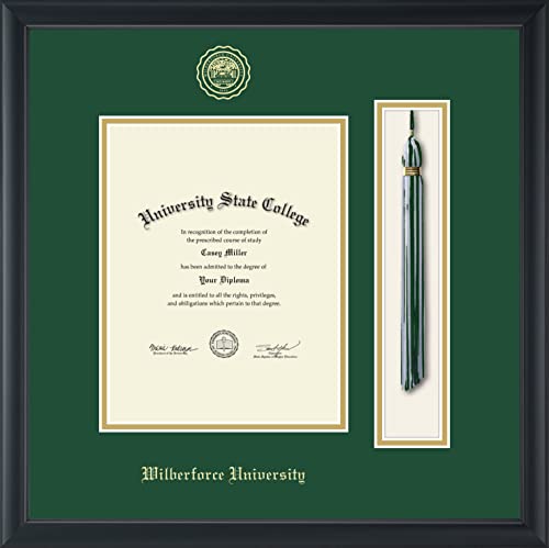 Wilberforce University - Officially Licensed - Gold Embossed Tassel Diploma Frame - Document Size 7" x 9"