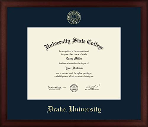 Drake University - Officially Licensed - Gold Embossed Diploma Frame - Document Size 11" x 8.5"