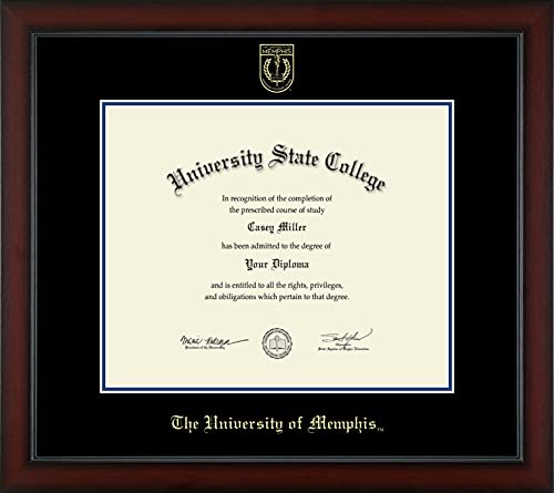 The University of Memphis - Officially Licensed - 2010 to Present PhD - Gold Embossed Diploma Frame - Document Size 17" x 14"