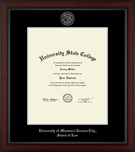 University of Missouri Kansas City School of Law - Officially Licensed - Pre-Spring 2021 PhD - Silver Embossed Diploma Frame - Document Size 14" x 17"