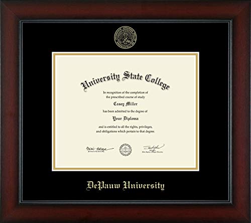 DePauw University - Officially Licensed - Gold Embossed Diploma Frame - Document Size 10" x 8"