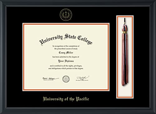 University of the Pacific - Officially Licensed - Gold Embossed Tassel Diploma Frame - Document Size 11" x 8.5"