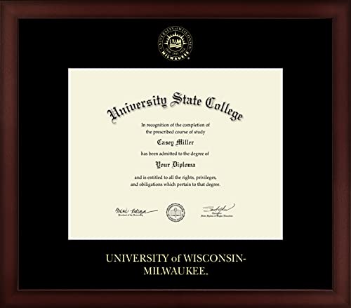 Framerly For University of Wisconsin-Milwaukee - Officially Licensed - Gold Embossed Diploma Frame - Document Size 10" x 8"