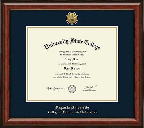 Augusta University College of Science and Mathematics - Officially Licensed - Gold Medallion Diploma Frame - Document Size 17" x 14"