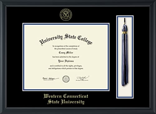 Western Connecticut State University - Officially Licensed - Gold Embossed Tassel Diploma Frame - Document Size 11" x 8.5"