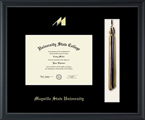 Mayville State University - Officially Licensed - Gold Embossed Tassel Diploma Frame - Document Size 8" x 6"