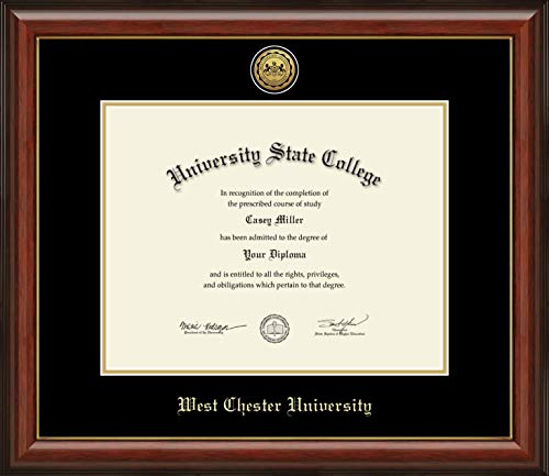 West Chester University - Officially Licensed - PhD - Gold Medallion Diploma Frame - Document Size 14" x 11"