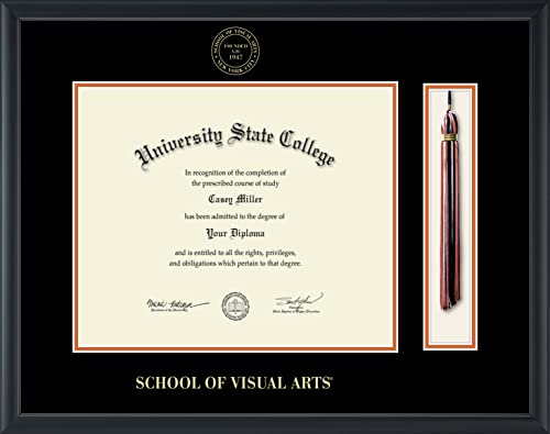 School of Visual Arts - Officially Licensed - Gold Embossed Tassel Diploma Frame - Document Size 13.25" x 11"