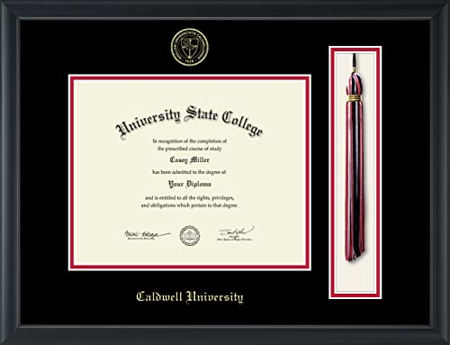 Caldwell University - Officially Licensed - Bachelor's - Gold Embossed Tassel Diploma Frame - Document Size 10" x 8"