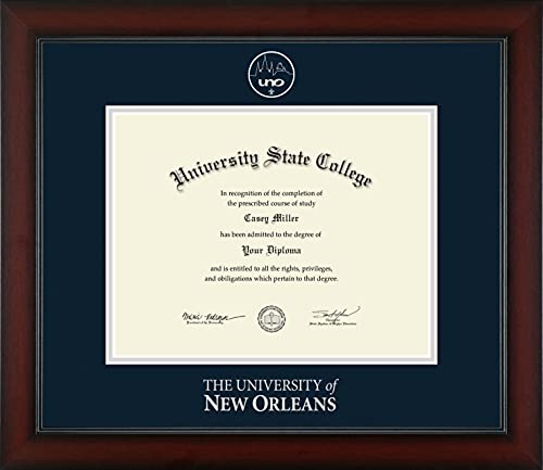 University of New Orleans - Officially Licensed - Silver Embossed Diploma Frame - Document Size 11" x 8.5"