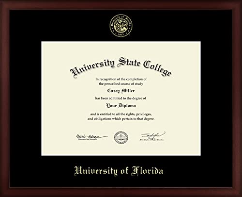 University of Florida - Officially Licensed - Gold Embossed Diploma Frame - Document Size 16" x 11.5"