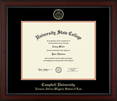 Campbell University Norman Adrian Wiggins School of Law - Officially Licensed - Gold Embossed Diploma Frame - Document Size 14" x 11"