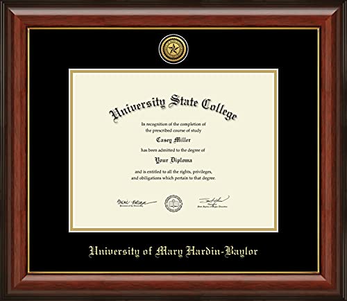 University of Mary Hardin-Baylor - Officially Licensed - Gold Medallion Diploma Frame - Document Size 11" x 8.5"