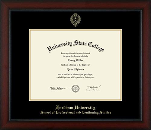 Fordham University School of Professional and Continuing Studies - Officially Licensed - Gold Embossed Diploma Frame - Document Size 13" x 10"