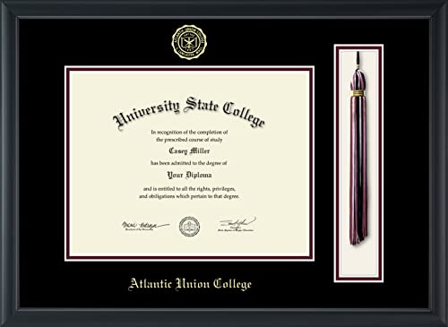 Atlantic Union College - Officially Licensed - Gold Embossed Tassel Diploma Frame - Document Size 11" x 8.5"