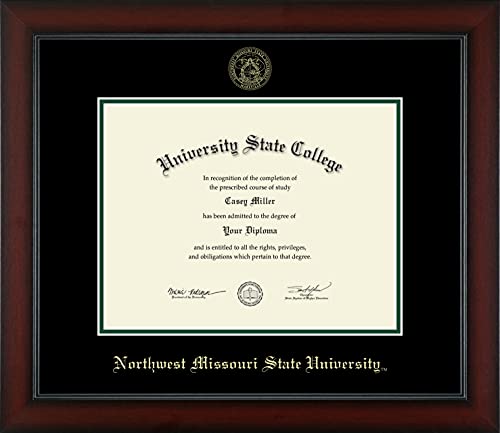 Northwest Missouri State University - Officially Licensed - Master's/2010 to Present Bachelor's - Gold Embossed Diploma Frame - Document Size 11" x 8.5"