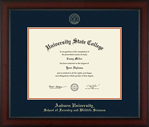 Auburn University School of Forestry and Wildlife Sciences - Officially Licensed - Gold Embossed Diploma Frame - Document Size 17" x 13"