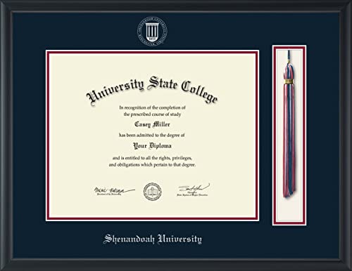 Shenandoah University - Officially Licensed - Silver Embossed Tassel Diploma Frame - Document Size 20" x 16"