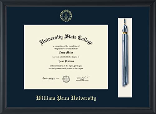 William Penn University - Officially Licensed - Gold Embossed Tassel Diploma Frame - Document Size 11" x 8.5"