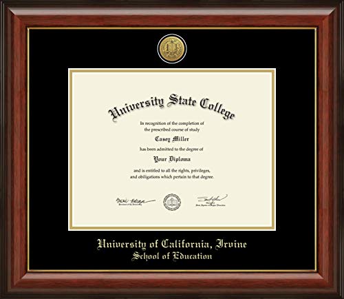 University of California Irvine School of Education - Officially Licensed - Gold Medallion Diploma Frame - Document Size 11" x 8.5"