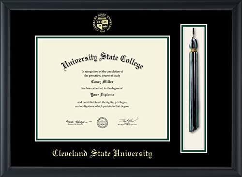 Cleveland State University - Officially Licensed - Gold Embossed Tassel Diploma Frame - Document Size 11" x 8.5"