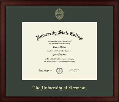 The University of Vermont - Officially Licensed - Bachelor's -Gold Embossed Diploma Frame - Document Size 11" x 8.5"