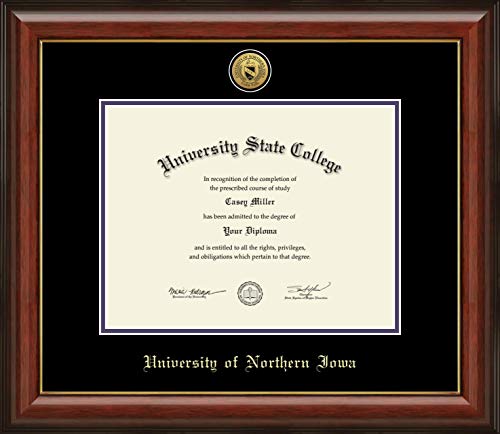 University of Northern Iowa - Officially Licensed - Bachelor's - Gold Medallion Diploma Frame - Document Size 11" x 8.5"