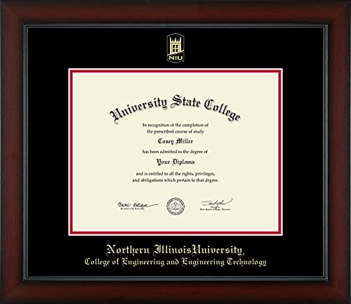 Northern Illinois University College of Engineering and Engineering Technology - Officially Licensed - Gold Embossed Diploma Frame - Document Size 11" x 8.5"