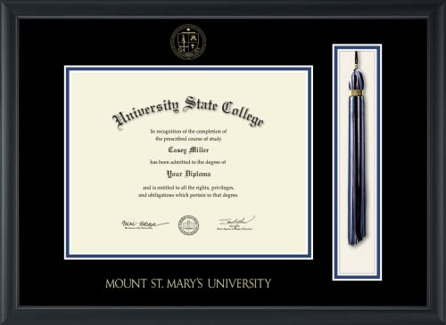 Mount St. Mary's University - Officially Licensed - Gold Embossed Tassel Diploma Frame - Document Size 11" x 8.5"