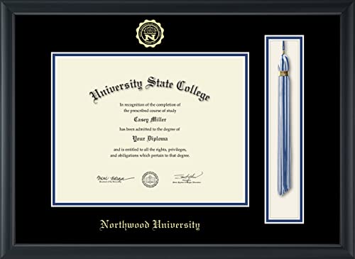 Northwood University in Michigan - Officially Licensed - Bachelor's/Master's - Gold Embossed Tassel Diploma Frame - Document Size 11" x 8.5"