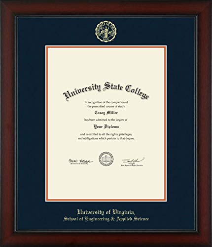 Framerly For University of Virginia School of Engineering & Applied Science - Officially Licensed - Gold Embossed Diploma Frame - Document Size 17" x 22"