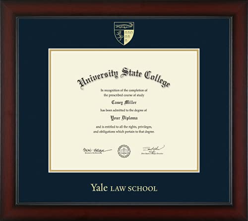 Yale University Law School - Officially Licensed - Gold Embossed Diploma Frame - Document Size 12.625" x 10.313"