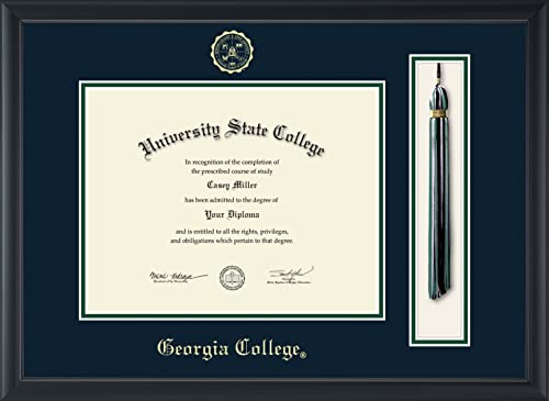 Georgia College - Officially Licensed - Gold Embossed Tassel Diploma Frame - Document Size 11" x 8.5"