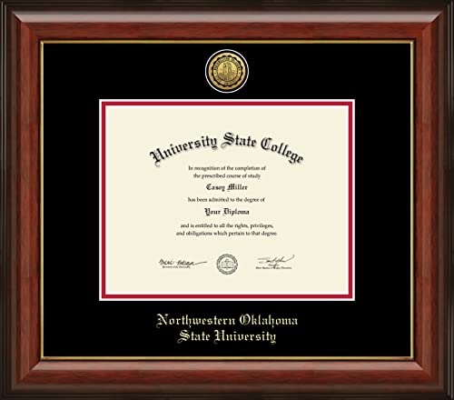 Northwestern Oklahoma State University - Officially Licensed - Gold Medallion Diploma Frame - Document Size 9" x 7"