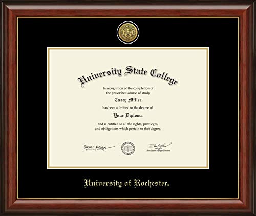 University of Rochester - Officially Licensed - PhD - Gold Medallion Diploma Frame - Document Size 16" x 12"