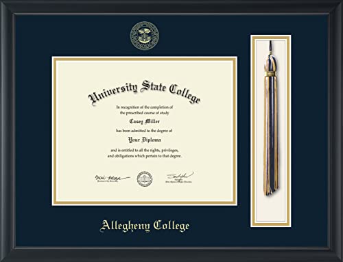 Allegheny College - Officially Licensed - Gold Embossed Tassel Diploma Frame - Document Size 10" x 8"